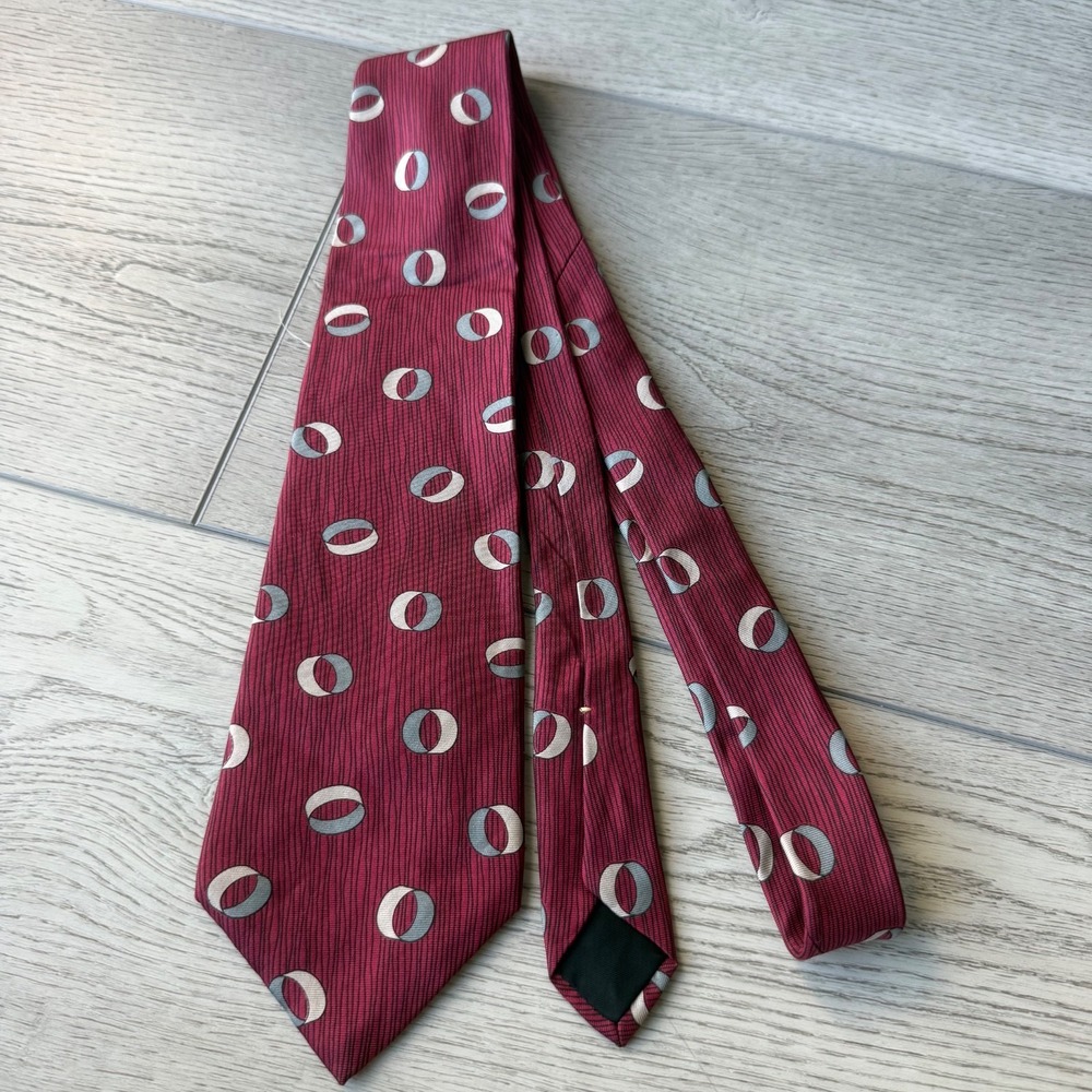 American Couture by Allyn St. George Tie Vintage 80's Abstract | Red | 3.75W 54L